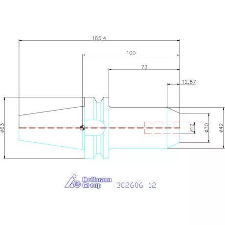 Garant Menesztőlapos befogó ADB alak hűtőcsatorna furattal 12 mm
