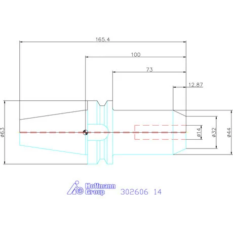 Garant Menesztőlapos befogó ADB alak hűtőcsatorna furattal 14 mm