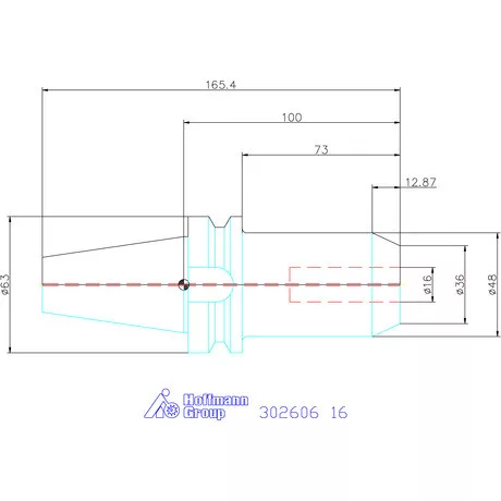 Garant Menesztőlapos befogó ADB alak hűtőcsatorna furattal 16 mm