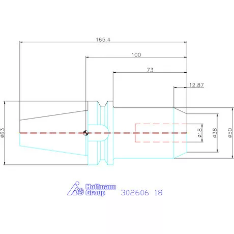 Garant Menesztőlapos befogó ADB alak hűtőcsatorna furattal 18 mm