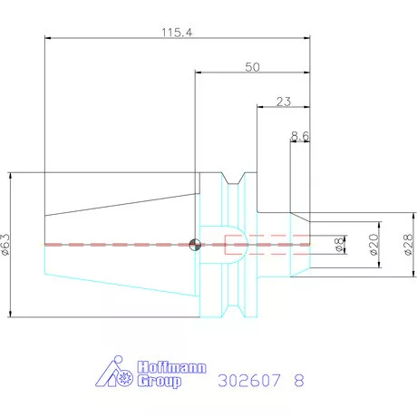 Holex Menesztőlapos befogó AD alak 8 mm