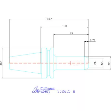 Eroglu Menesztőlapos befogó ADB alak hűtőcsatornával 8 mm