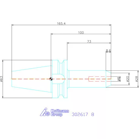 Holex Menesztőlapos befogó AD alak 8 mm
