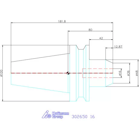Garant Menesztőlapos befogó ADB alak hűtőcsatorna furattal 16 mm