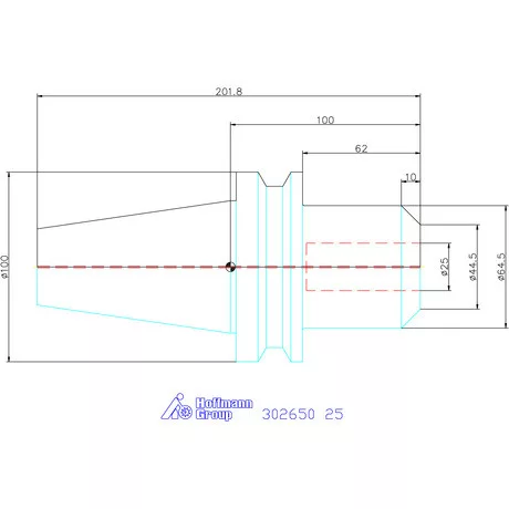 Garant Menesztőlapos befogó ADB alak hűtőcsatorna furattal 25 mm