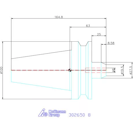 Garant Menesztőlapos befogó ADB alak hűtőcsatorna furattal 8 mm