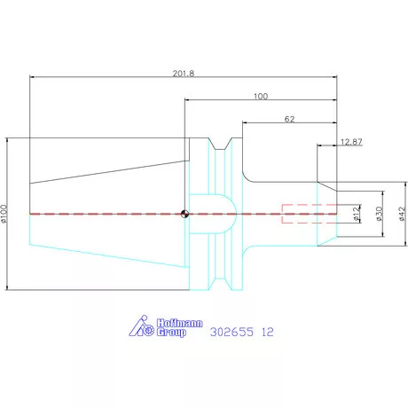 Garant Menesztőlapos befogó ADB alak hűtőcsatorna furattal 12 mm