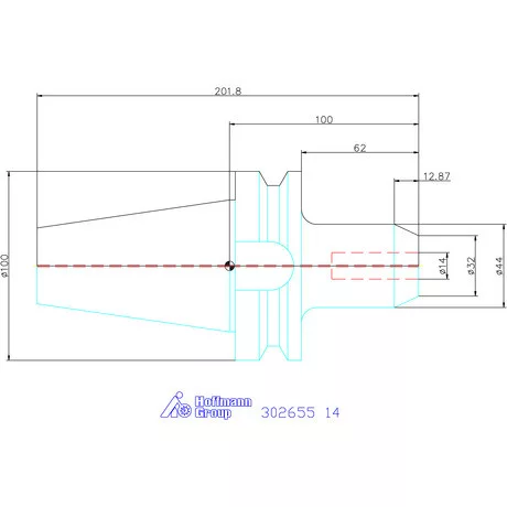 Garant Menesztőlapos befogó ADB alak hűtőcsatorna furattal 14 mm