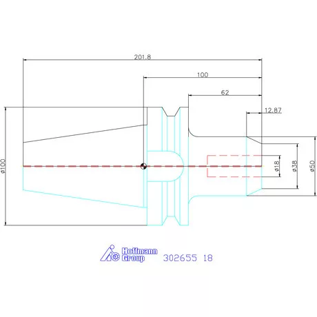 Garant Menesztőlapos befogó ADB alak hűtőcsatorna furattal 18 mm