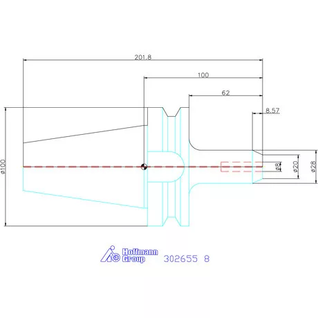 Garant Menesztőlapos befogó ADB alak hűtőcsatorna furattal 8 mm