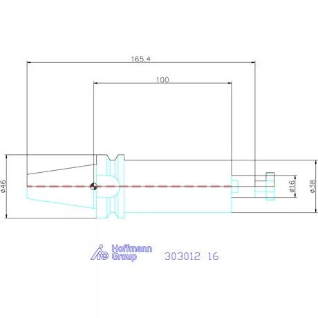 Garant Marófej befogó hűtőcsatorna furattal, Form ADB 16 mm