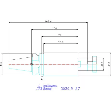 Garant Marófej befogó hűtőcsatorna furattal, Form ADB 27 mm