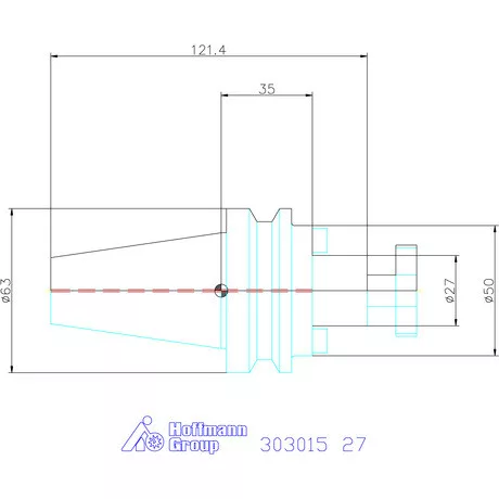 Garant Marófej befogó hűtőcsatorna furattal, Form ADB 27 mm