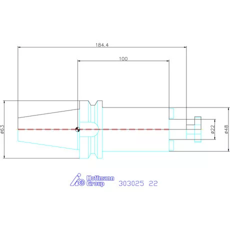 Garant Marófej befogó hűtőcsatorna furattal, Form ADB 22 mm
