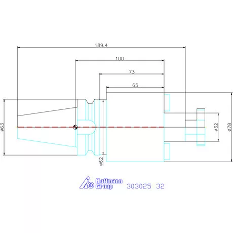 Garant Marófej befogó hűtőcsatorna furattal, Form ADB 32 mm