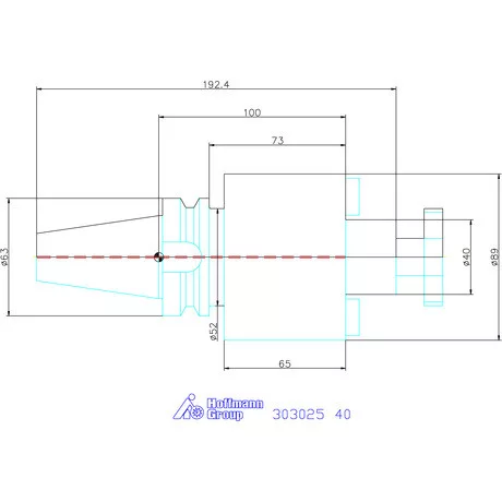 Garant Marófej befogó hűtőcsatorna furattal, Form ADB 40 mm