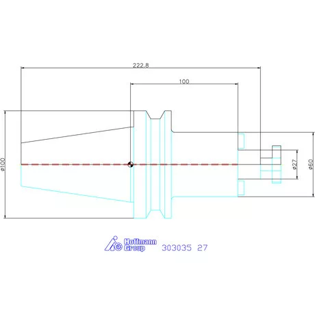 Garant Marófej befogó hűtőcsatorna furattal, Form ADB 27 mm