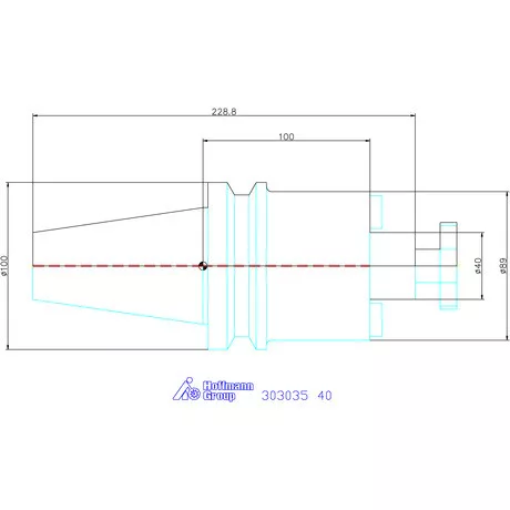 Garant Marófej befogó hűtőcsatorna furattal, Form ADB 40 mm