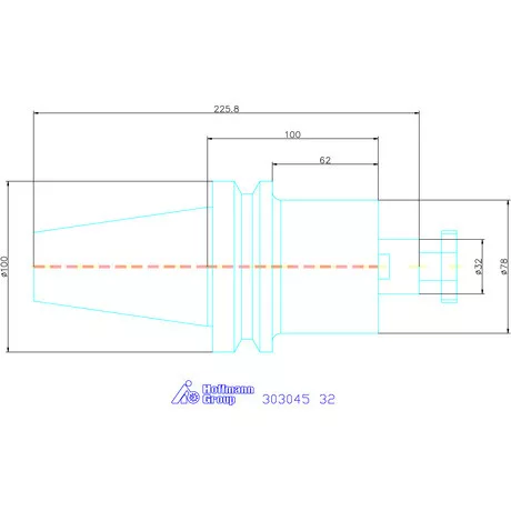 Eroglu Marófej befogó hűtőcsatorna furattal, Form ADB 32 mm