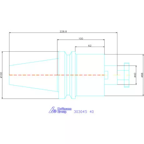 Eroglu Marófej befogó hűtőcsatorna furattal, Form ADB 40 mm
