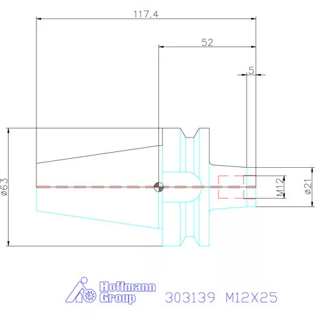 Garant Szerszámbefogó becsavarozható maróhoz menettel M12X25