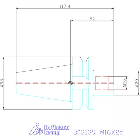 Garant Szerszámbefogó becsavarozható maróhoz menettel M16X25