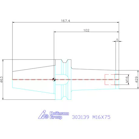 Garant Szerszámbefogó becsavarozható maróhoz menettel M16X75
