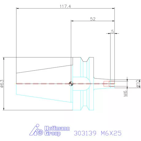 Garant Szerszámbefogó becsavarozható maróhoz menettel M6X25