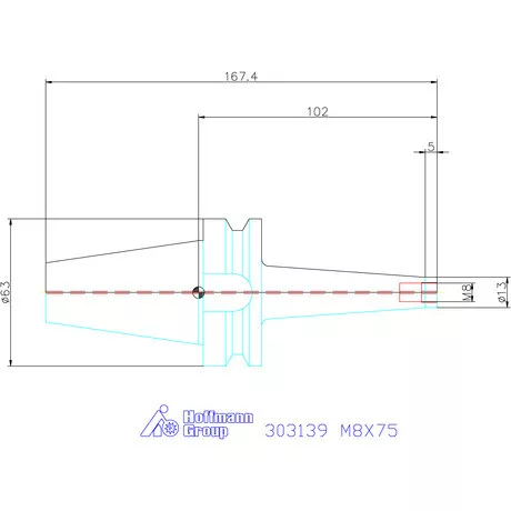 Garant Szerszámbefogó becsavarozható maróhoz menettel M8X75