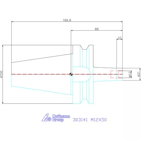 Garant Szerszámbefogó becsavarozható maróhoz menettel M12X50