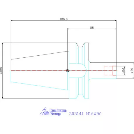 Garant Szerszámbefogó becsavarozható maróhoz menettel M16X50
