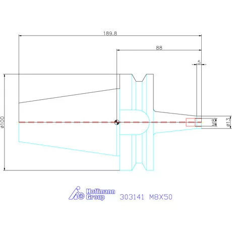Garant Szerszámbefogó becsavarozható maróhoz menettel M8X50