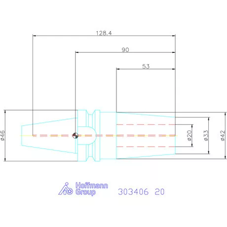Garant Zsugorbefogó AD alak hűtőcsatorna furattal 20 mm