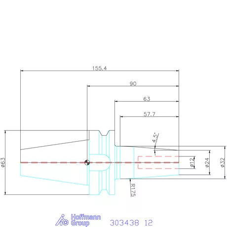 Garant Hidroplasztikus befogó, karcsú Master Chuck, ADB alak 12 mm
