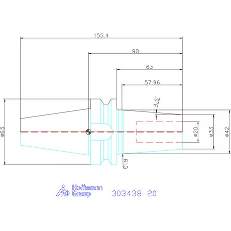 Garant Hidroplasztikus befogó, karcsú Master Chuck, ADB alak 20 mm