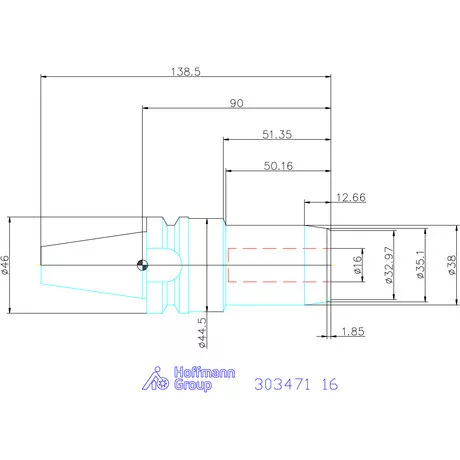 Garant Hidroplasztikus szerszámtartó BASIC rövid, karcsú, AD alak 16 mm