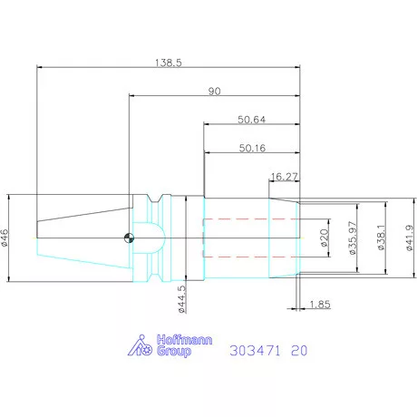 Garant Hidroplasztikus szerszámtartó BASIC rövid, karcsú, AD alak 20 mm