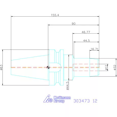 Garant Hidroplasztikus szerszámtartó BASIC rövid, karcsú, Form ADB 12 mm