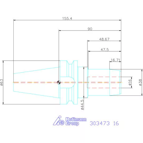 Garant Hidroplasztikus szerszámtartó BASIC rövid, karcsú, Form ADB 16 mm