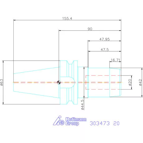 Garant Hidroplasztikus szerszámtartó BASIC rövid, karcsú, Form ADB 20 mm