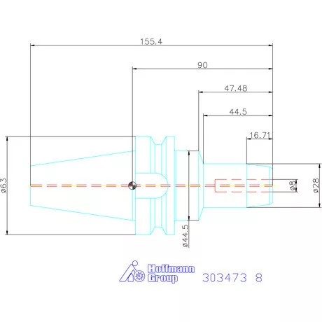Garant Hidroplasztikus szerszámtartó BASIC rövid, karcsú, Form ADB 8 mm
