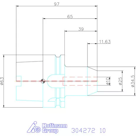 Garant Menesztőlapos befogó nikkelezett, hűtőcsatorna furattal 10 mm
