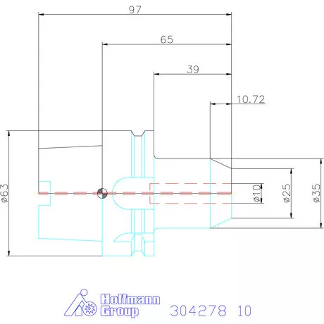 Holex Menesztőlapos befogó hűtőcsatorna furattal 10 mm
