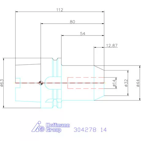 Holex Menesztőlapos befogó hűtőcsatorna furattal 14 mm