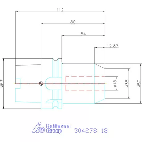 Holex Menesztőlapos befogó hűtőcsatorna furattal 18 mm