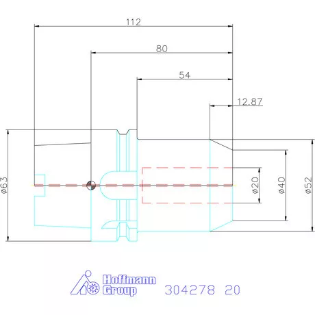 Holex Menesztőlapos befogó hűtőcsatorna furattal 20 mm