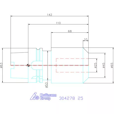 Holex Menesztőlapos befogó hűtőcsatorna furattal 25 mm