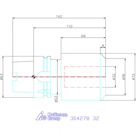 Holex Menesztőlapos befogó hűtőcsatorna furattal 32 mm