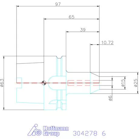 Holex Menesztőlapos befogó hűtőcsatorna furattal 6 mm