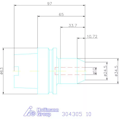 Garant Menesztőlapos befogó hűtőcsatorna furattal 10 mm